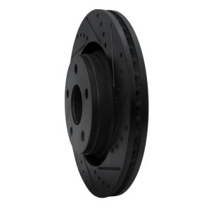 Jeep Wrangler Brake Rotor (1) - Front Right - R1 Concepts - Drilled & Slotted - Black - `12-`18